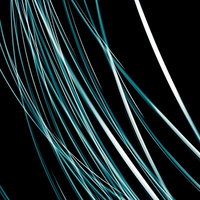 緑の光跡と残光が流れるアブストラクトの写真