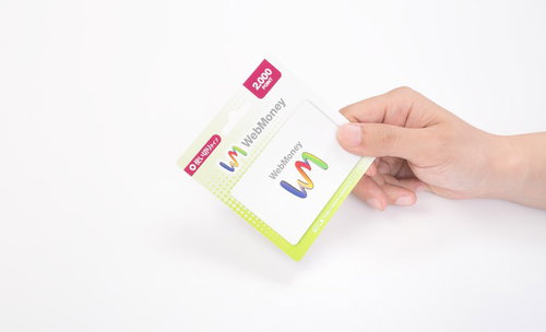 ウェブマネー（使いきりタイプ）を持つ手