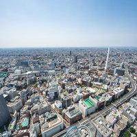 サンシャイン60展望台から見る池袋周辺のビル群の写真