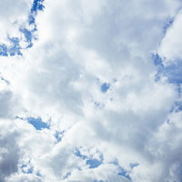 青空を覆う立体的な積雲のの写真