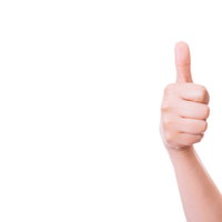 親指がピンッ！いいね！の写真