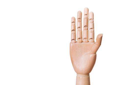 手を広げたデッサン模型 木製の手のひらモデル人形