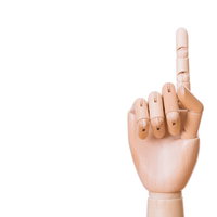 ナンバーワンのポーズをするデッサン手モデルの写真