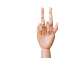 グワシするデッサンハンド人形の写真