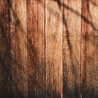 枝の影が映り込む板壁のテクスチャーの写真