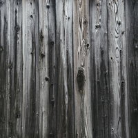 自然な木目が浮かぶ縦張りの古い板壁の経年テクスチャの写真