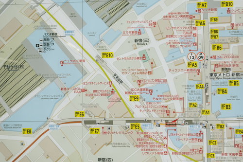新宿三丁目駅周辺の詳細MAP 出入口・路線図・駅案内