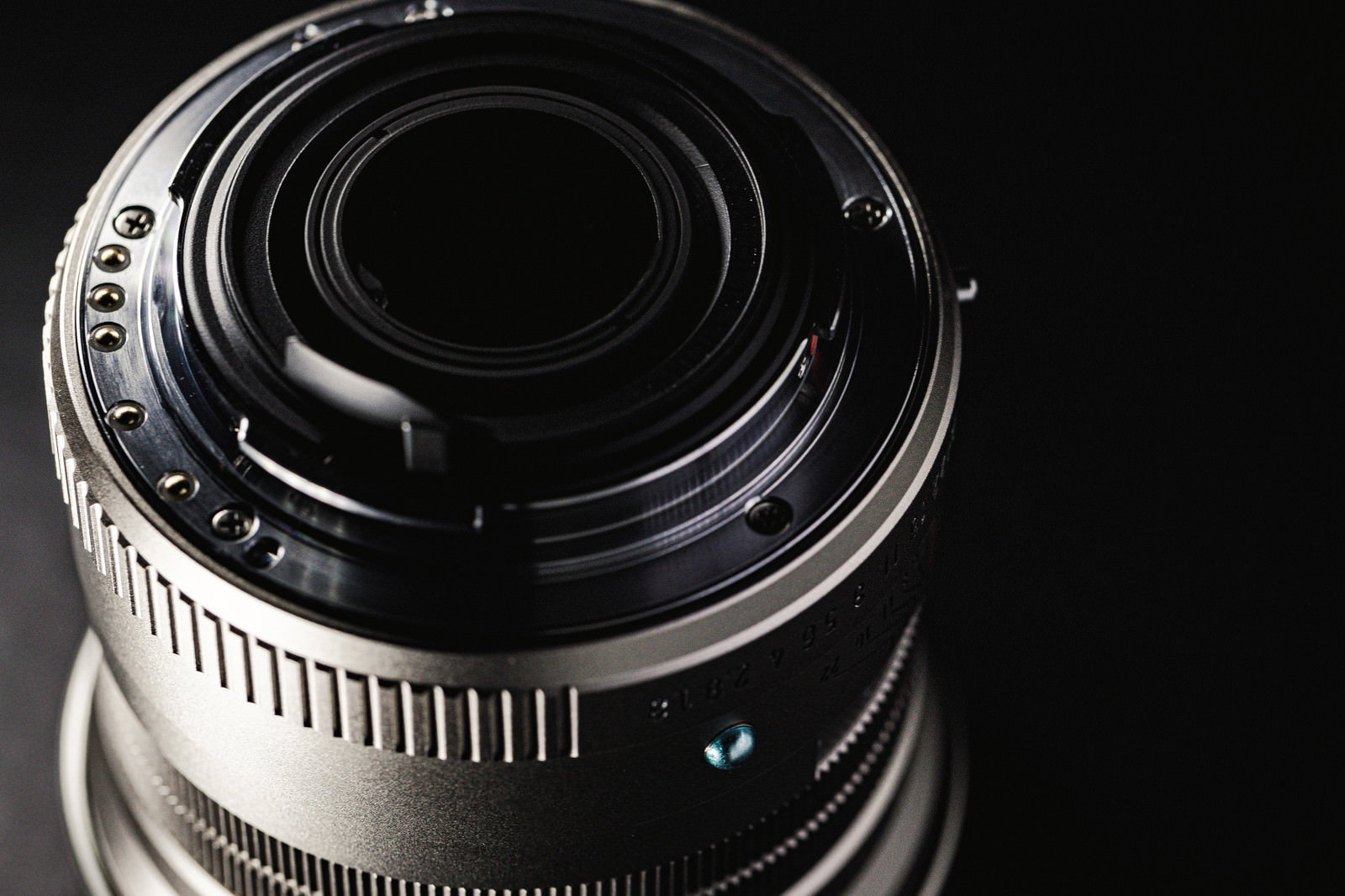 PENTAXのKマウント付きカメラレンズのクローズアップ