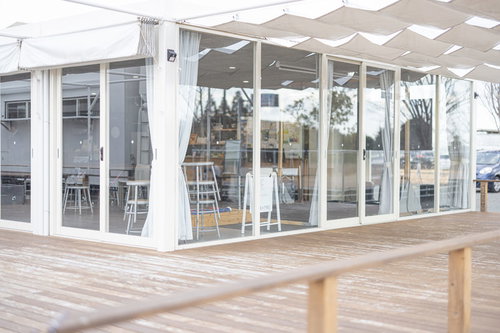 大熊町にある地域活動拠点「KUMA・PRE」の外観