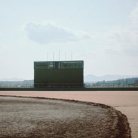 福島県南相馬市のみちのく鹿島球場の全景と観客席の写真
