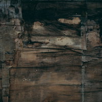 朽ちてボロボロに劣化した木材の板（テクスチャー）の写真