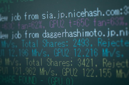 daggerhashimoto アルゴリズムのマイニング画面