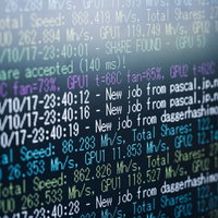 マイニング中に表示される画面の写真