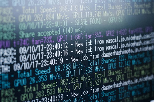 マイニング中に表示される画面