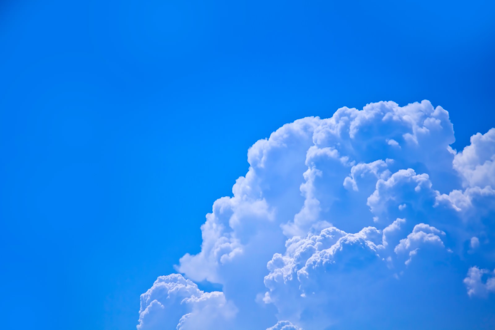 青空に盛り上がる真夏の白い入道雲
