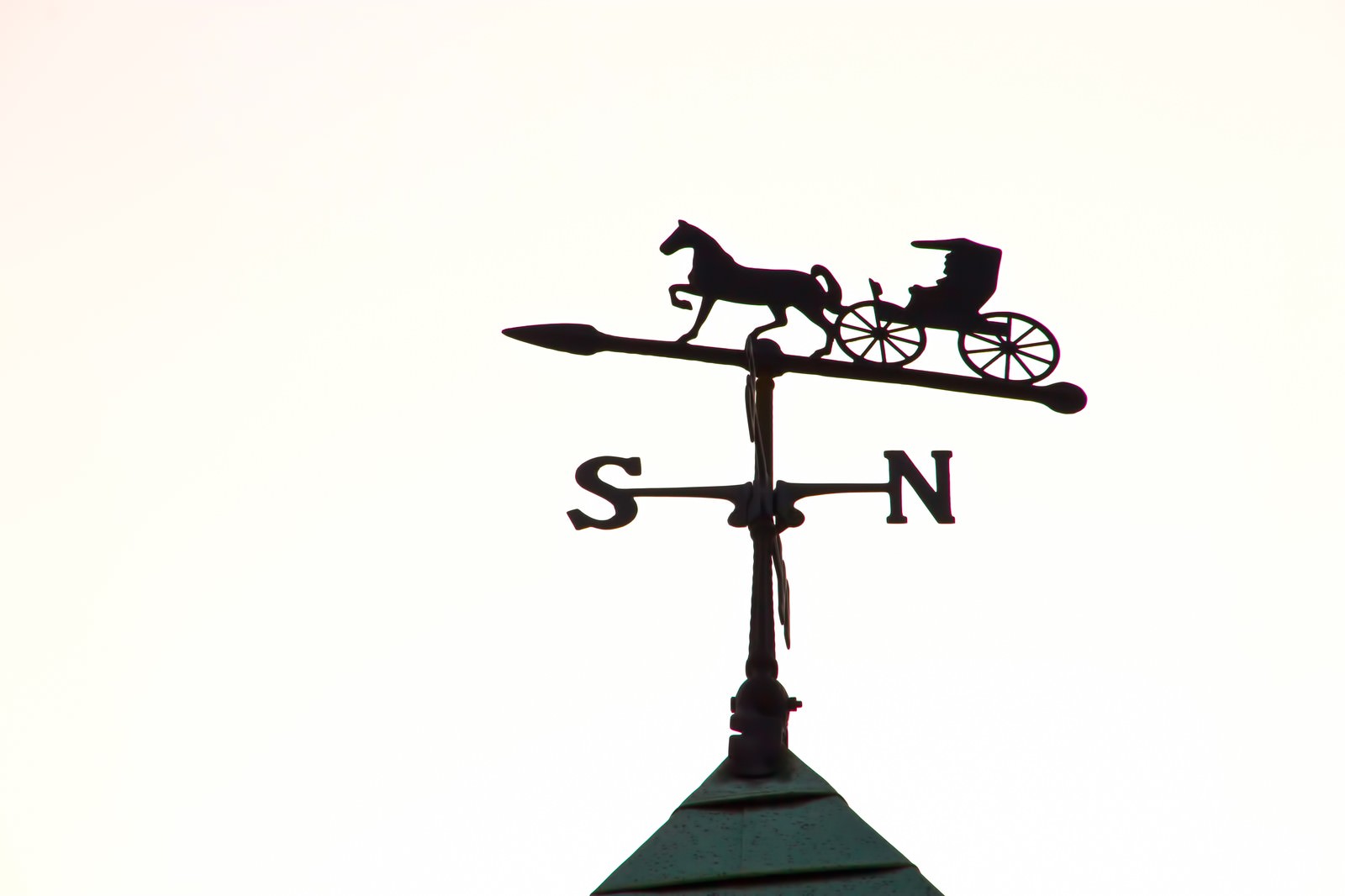 馬車のシルエットが特徴の風見馬車