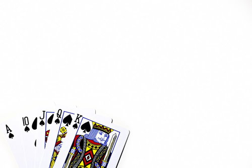 スペードのエースから10が並ぶロイヤルストレートフラッシュ