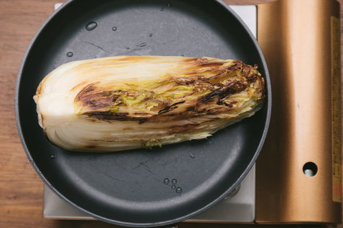 フライパンで焼く白菜のレシピ向け調理方法