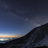 那須茶臼岳と天の川（那須岳）の写真