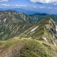 谷川岳の急峻な鋭鋒、エビス大黒ノ頭の稜線の写真