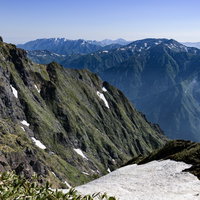 西黒尾根から眺める白毛門の写真