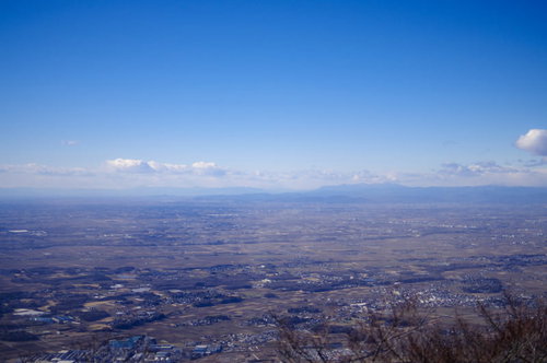筑波山山頂から見る赤城山方面と関東平野の街並み