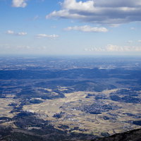 日本百名山・筑波山から見下ろす関東平野の街並みの写真