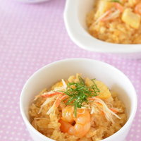 蟹の炊き込みご飯の写真