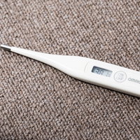 最後に測った時は、38.1℃でした体温計の写真