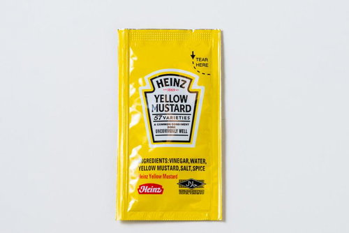 ハインツのイエローマスタード小袋パッケージの写真