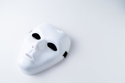 白い仮面マスク（匿名・覆面用）