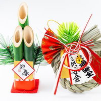 しめ縄と門松の迎春準備セットの写真