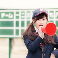 部員に喝を入れる憧れの女子マネージャー（野球部）の写真