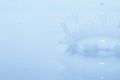 霧がかったガラス窓に貼り付く茶色いくまのぬいぐるみと手形