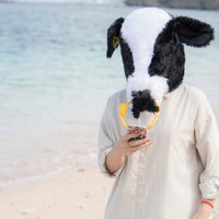 ぼっちバカンスでインスタ映えする牛ガールの写真