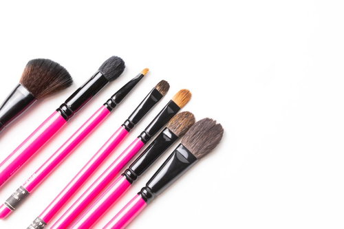 ピンクの柄の化粧筆ブラシセット メイクアップ用品