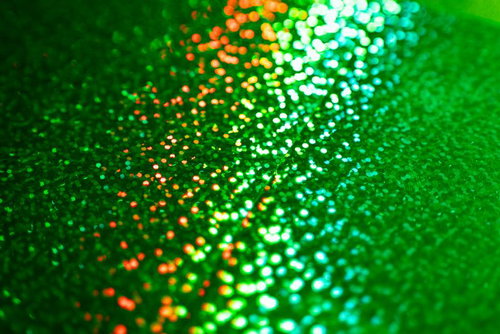 緑色のキラキラ光る粒子