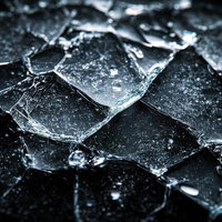 ガラスの割れ目に宿る光（暗闇）の写真