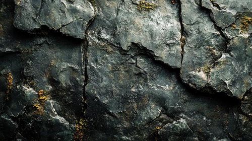 長い年月を経て風化した岩石の表面に苔が生える