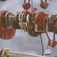 取り付けるスキマもない観光地の南京錠、愛の鍵が密集（海外）の写真