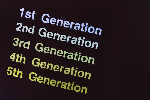 1st～5th Generationの通信技術世代表示