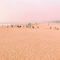 カリフォルニア・サンタモニカのビーチの風景の写真