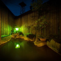 平湯温泉の栄太郎で入る源泉かけ流し露天風呂の写真