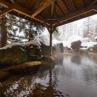 雪が積もる露天風呂（平湯プリンスホテル）の写真