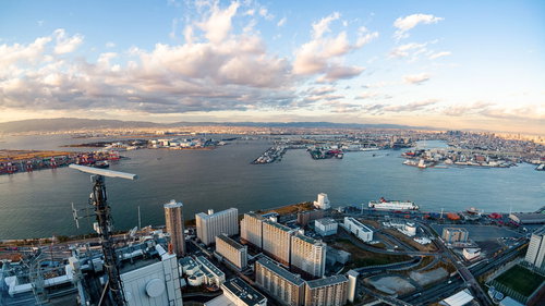 大阪府咲洲庁舎展望台コスモタワーからの眺望