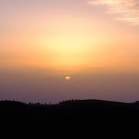 美ヶ原高原の夕焼けシルエットの写真
