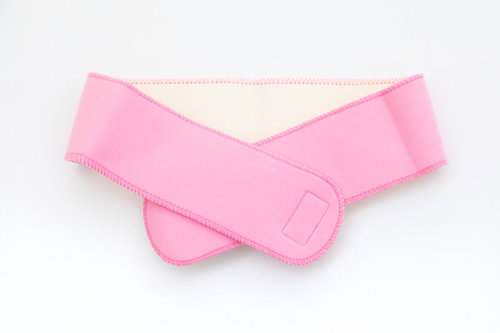 ピンク色のマジックテープ式伊達締め、着物着付け用