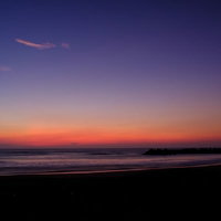 一宮海岸のトワイライム サーファーの聖地の朝焼けの写真