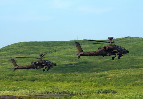 射撃ポイントでスタンバイするアパッチ