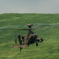 富士総合火力演習アパッチ（AH-64）の写真